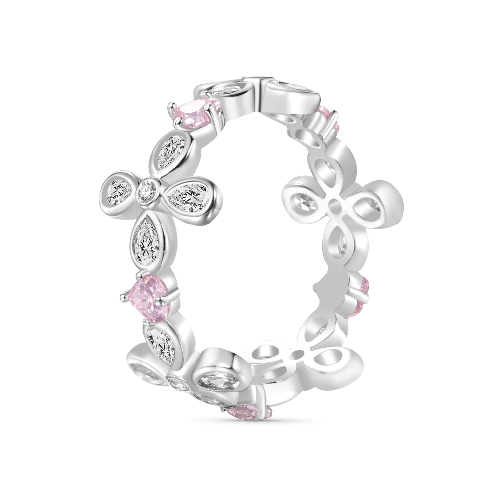 Gnoce Pear-shaped Stone Flower Ring_2