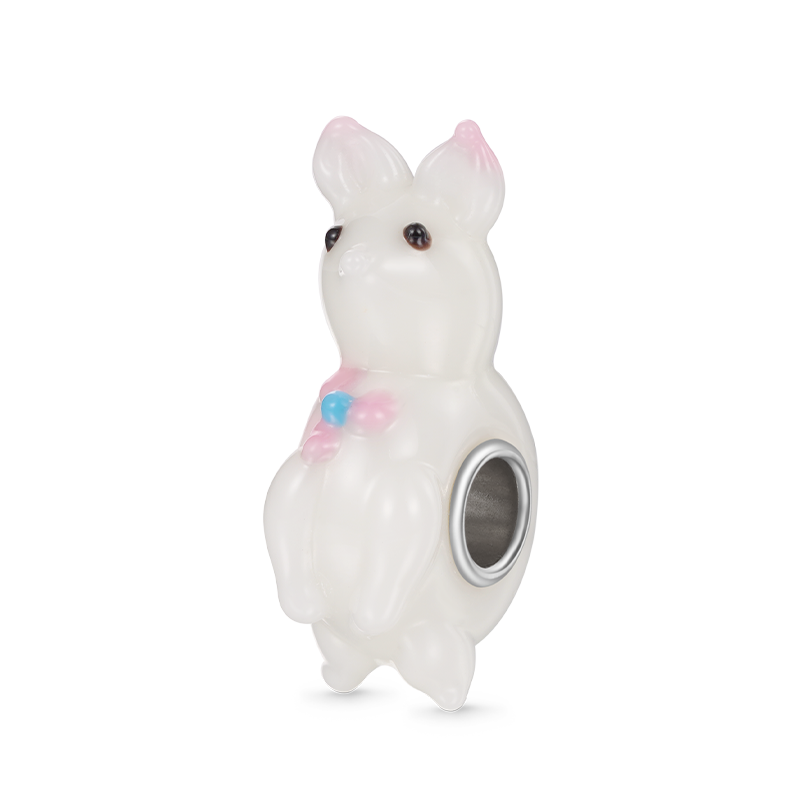 Gnoce Jumping Rabbit Murano Glass Charm_1