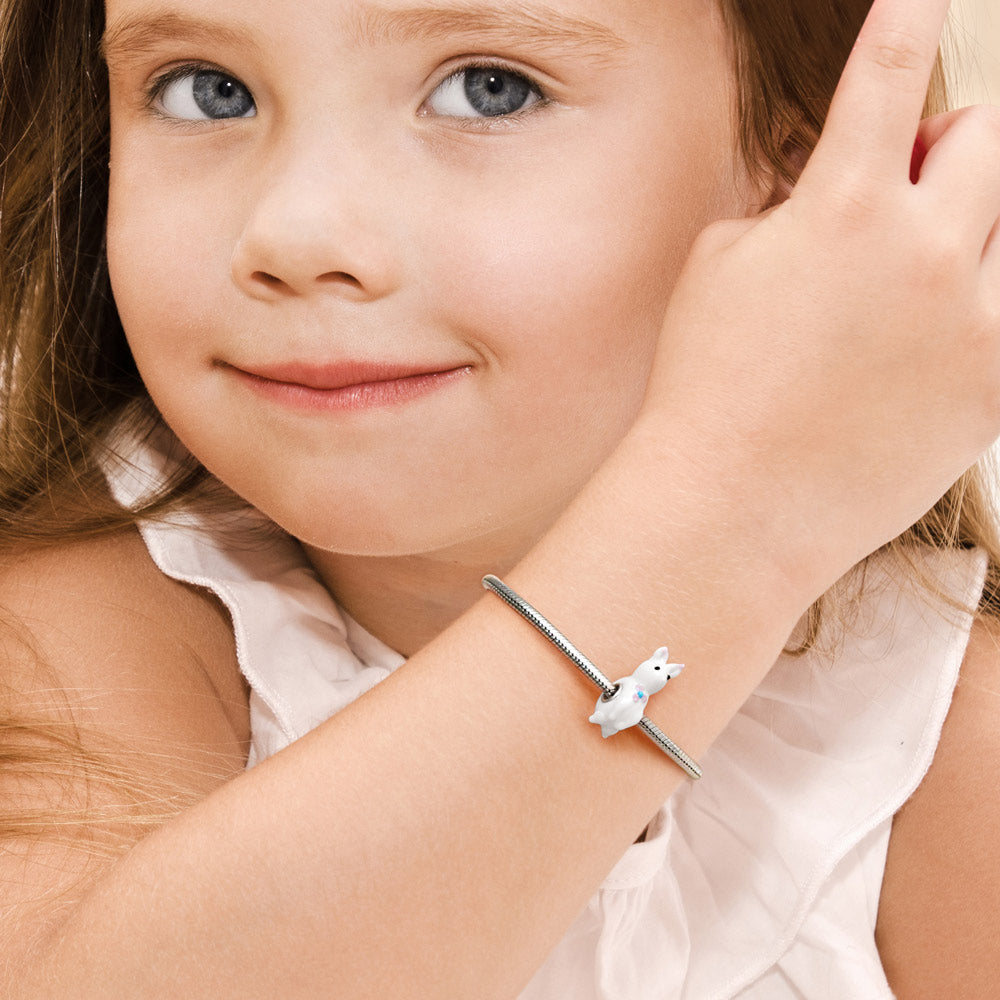 Gnoce Jumping Rabbit Murano Glass Charm_4