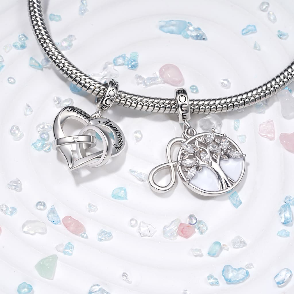 Gnoce Engravable Tree of Life Infinity Symbol Pendant Dangle Charm_3