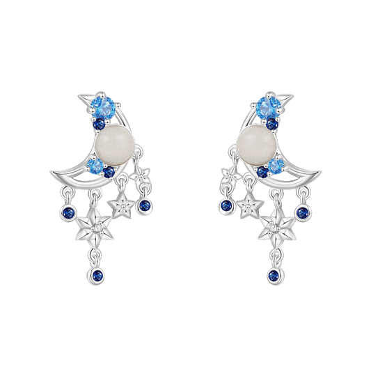 Gnoce Sparkling Glow-in-the-Dark Moon Stud Earrings_1