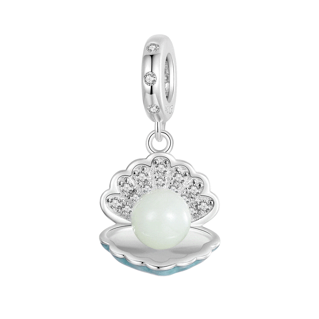 Gnoce Light Blue Shell Glow-in-the-Dark Pendant Dangle Charm_1