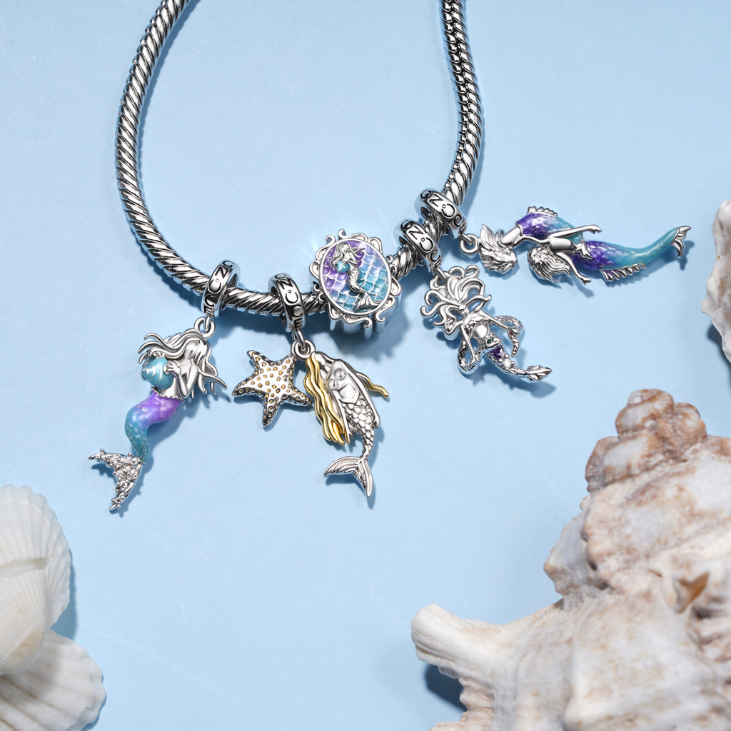 Gnoce Little Mermaid Sisters Pendant Dangle Charm_3