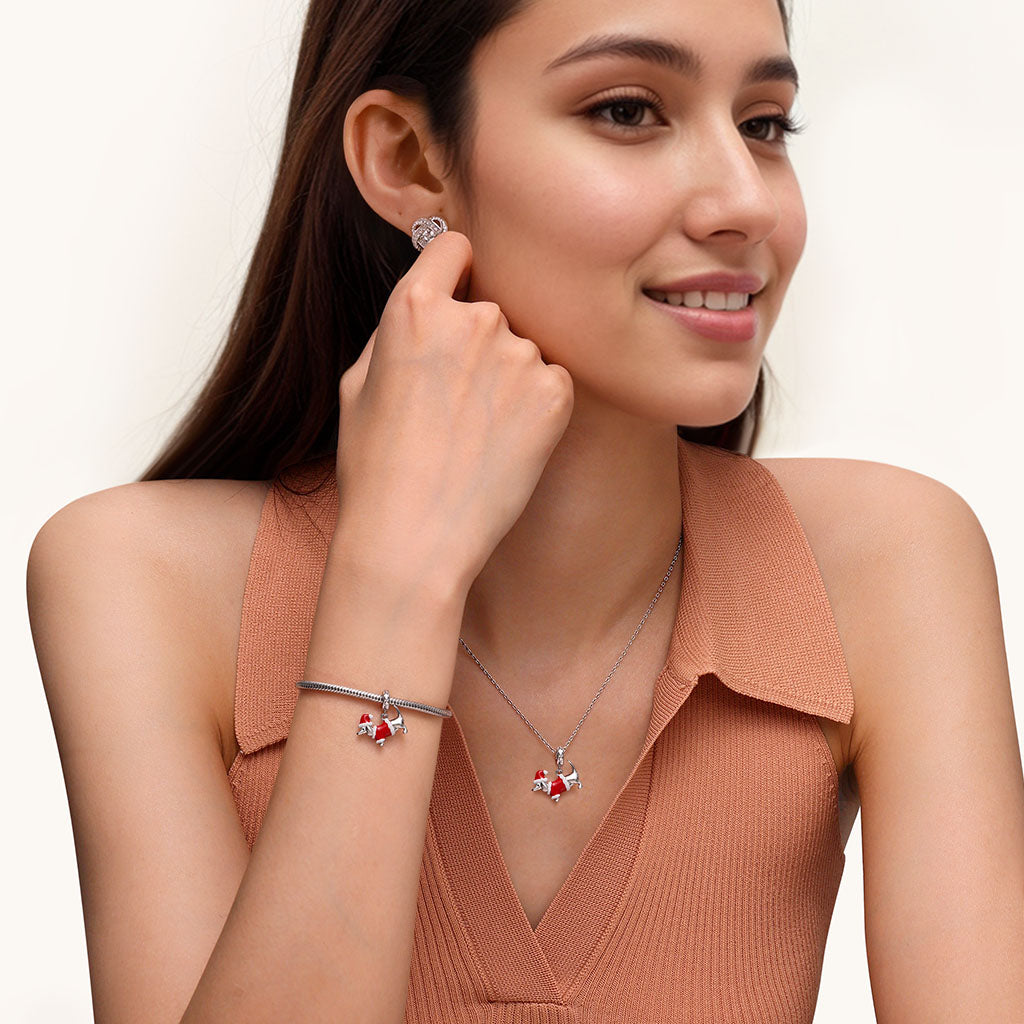 Gnoce Dachshund Dog Christmas Decor Pendant Dangle Charm_4