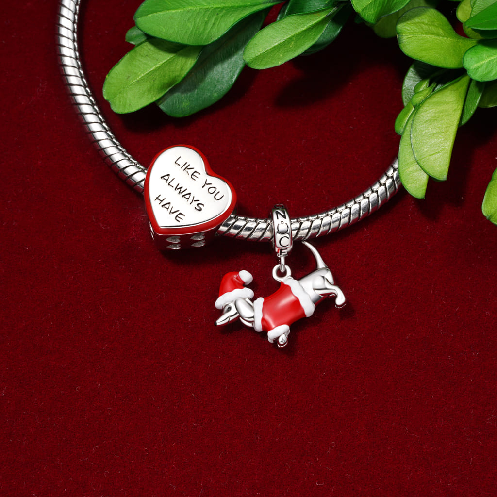 Gnoce Dachshund Dog Christmas Decor Pendant Dangle Charm_3