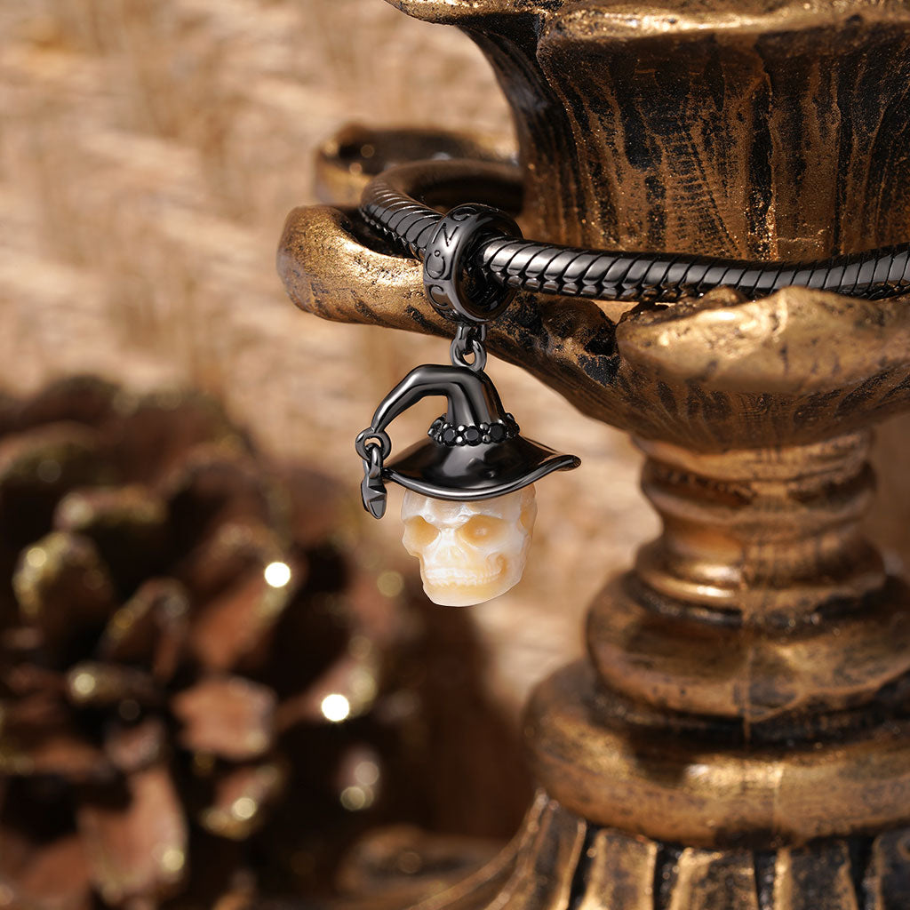 Gnoce Halloween Natural Pearl Horror Skull Pendant Dangle Charm_3