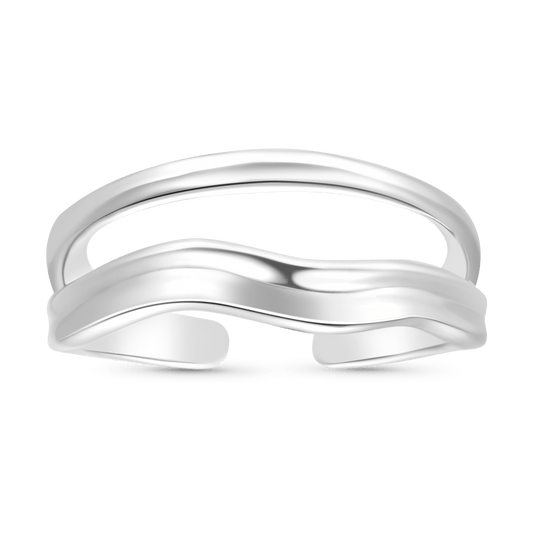 Gnoce Simple Irregular Thin Ring Open Ring_1