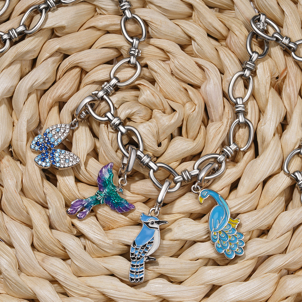 Gnoce Peacock Spreads Its Tail Clasp Clusters Charm_3