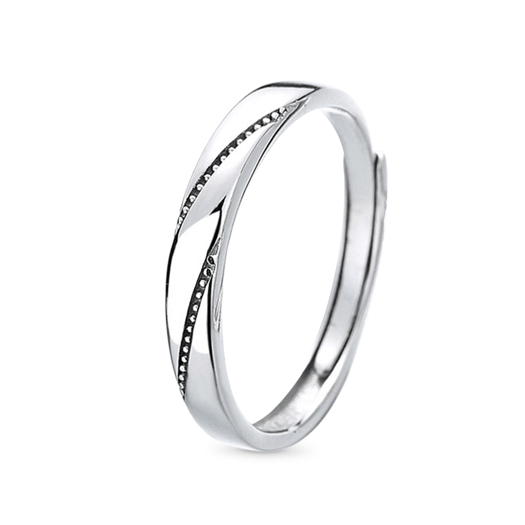 Gnoce 'Love At First Sight' Adjustable Diamond Couple Rings_2