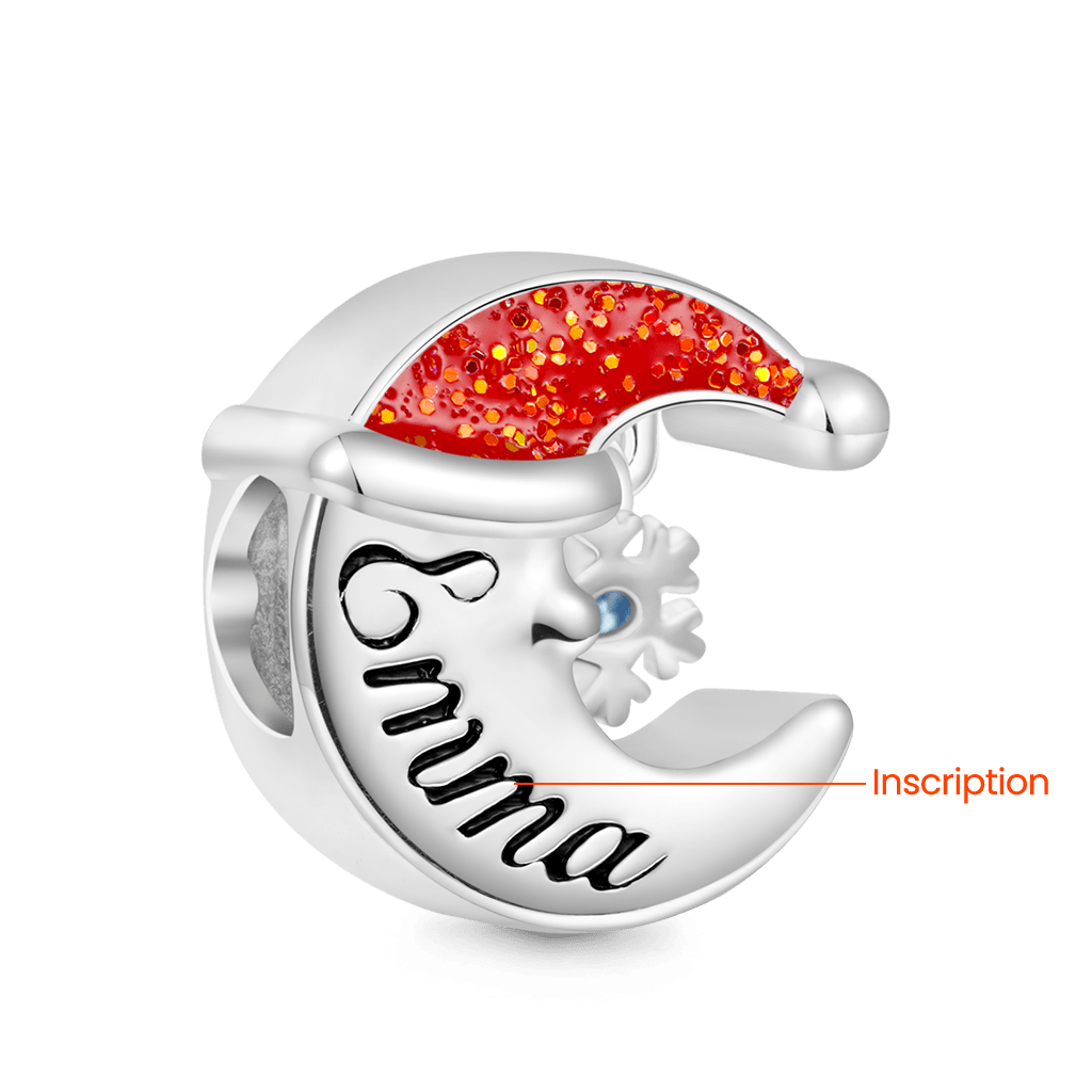 Gnoce Christmas Engravable Moon Birthstone Snowflake Charm_2