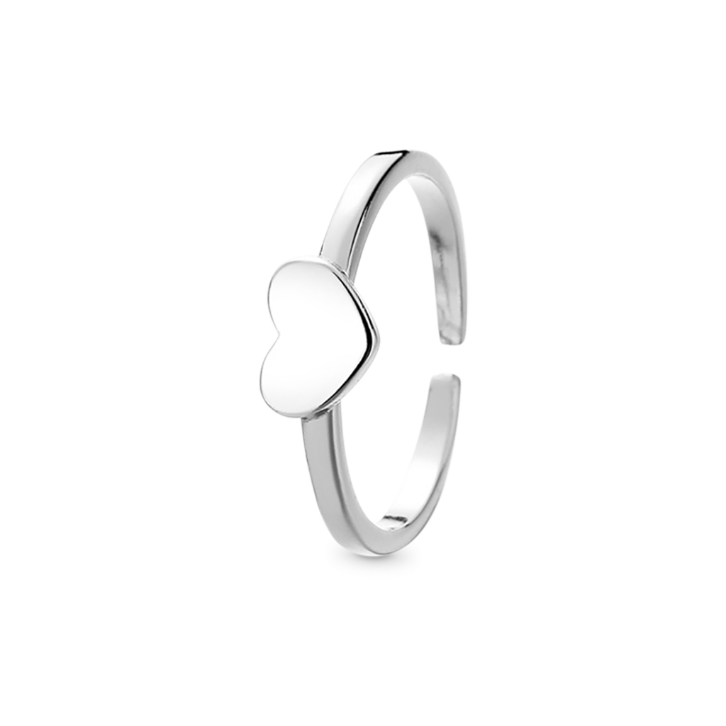 Gnoce 'Vows of Love' Heart Adjustable Couple Rings_3