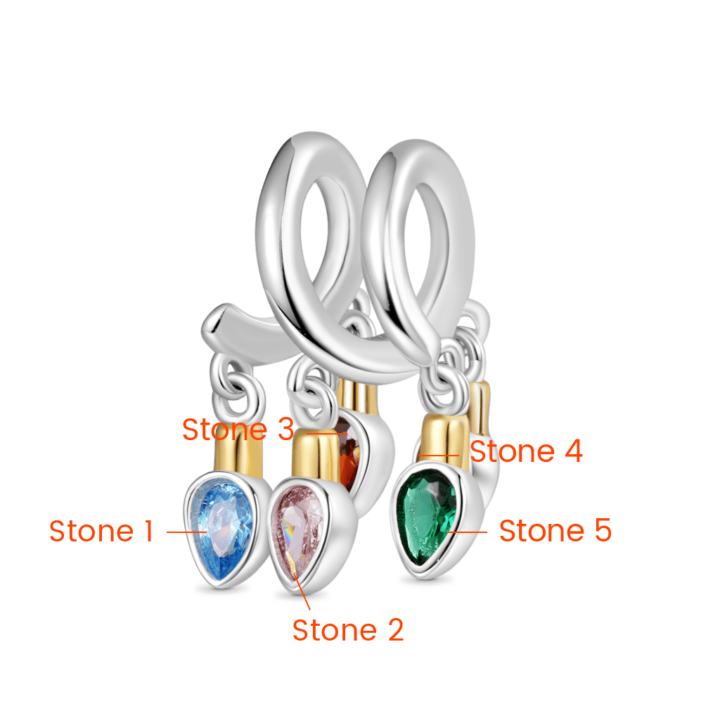 Gnoce Christmas Candle Pear Birthstone Lights Charm_2