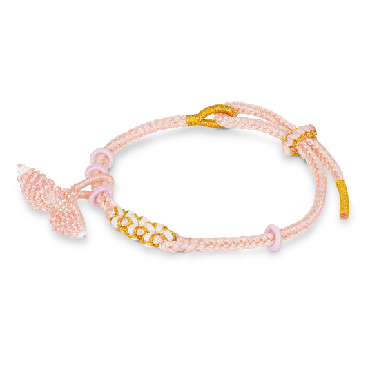 Gnoce Mermaid Pink Tail Peach Blossom Hand-woven Bracelet_1