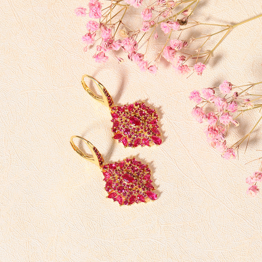 Dreamcatcher Diamond Earrings with Gold Plated Brass_2