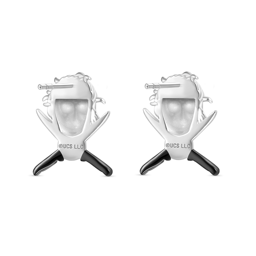 Gnoce Halloween Michael Myers and Knife Gemstone Stud Earrings_3