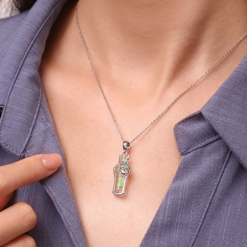 Gnoce Halloween Poison Glow-in-the-Dark Glass Bottle Pendant Dangle Charm_6