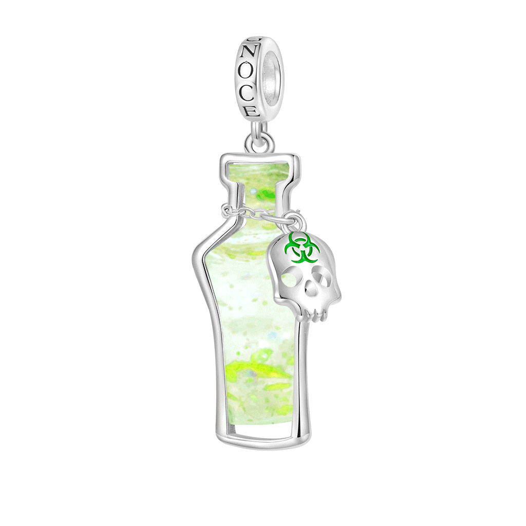 Gnoce Halloween Poison Glow-in-the-Dark Glass Bottle Pendant Dangle Charm_1