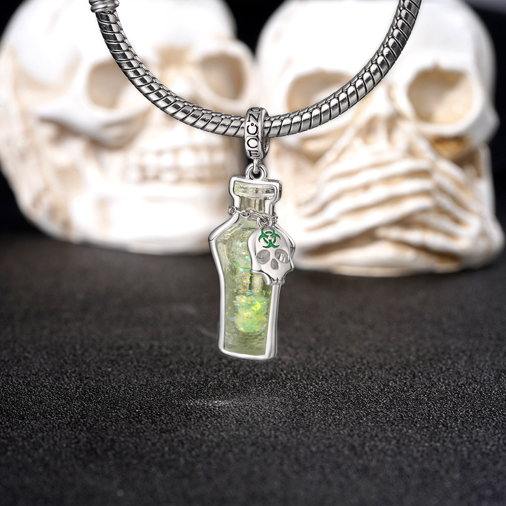 Gnoce Halloween Poison Glow-in-the-Dark Glass Bottle Pendant Dangle Charm_4