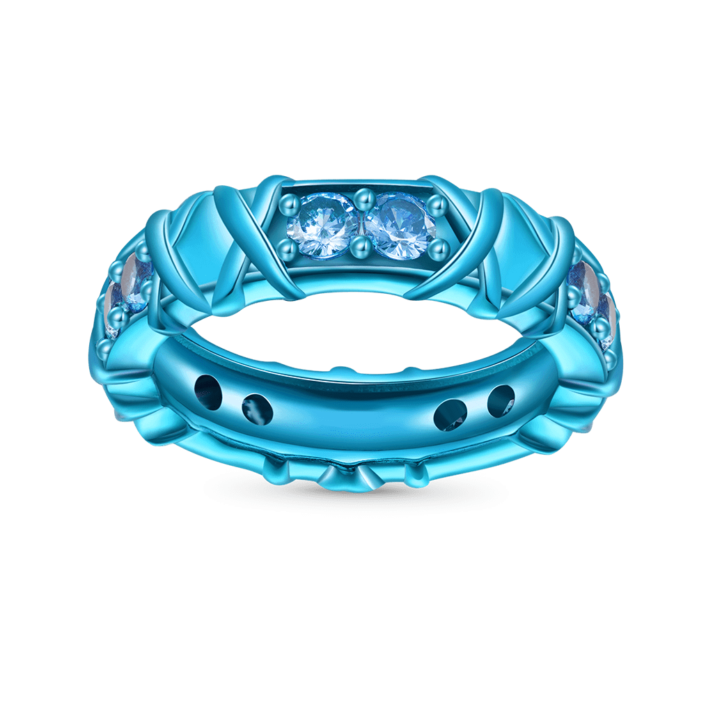 Gnoce Shiny Blue Electroplated Candy Ring_2