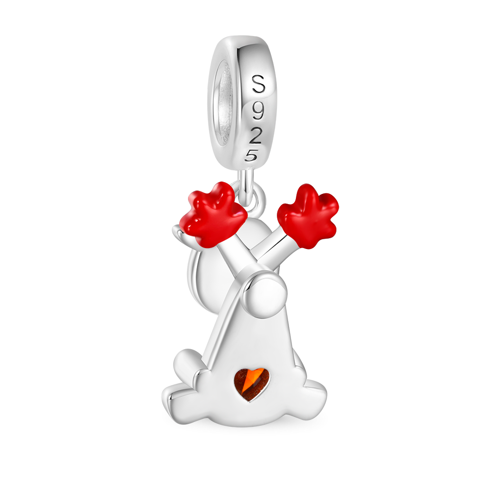 Gnoce Christmas Elk Rotating Body Embraces Heart Pendant Dangle Charm_3