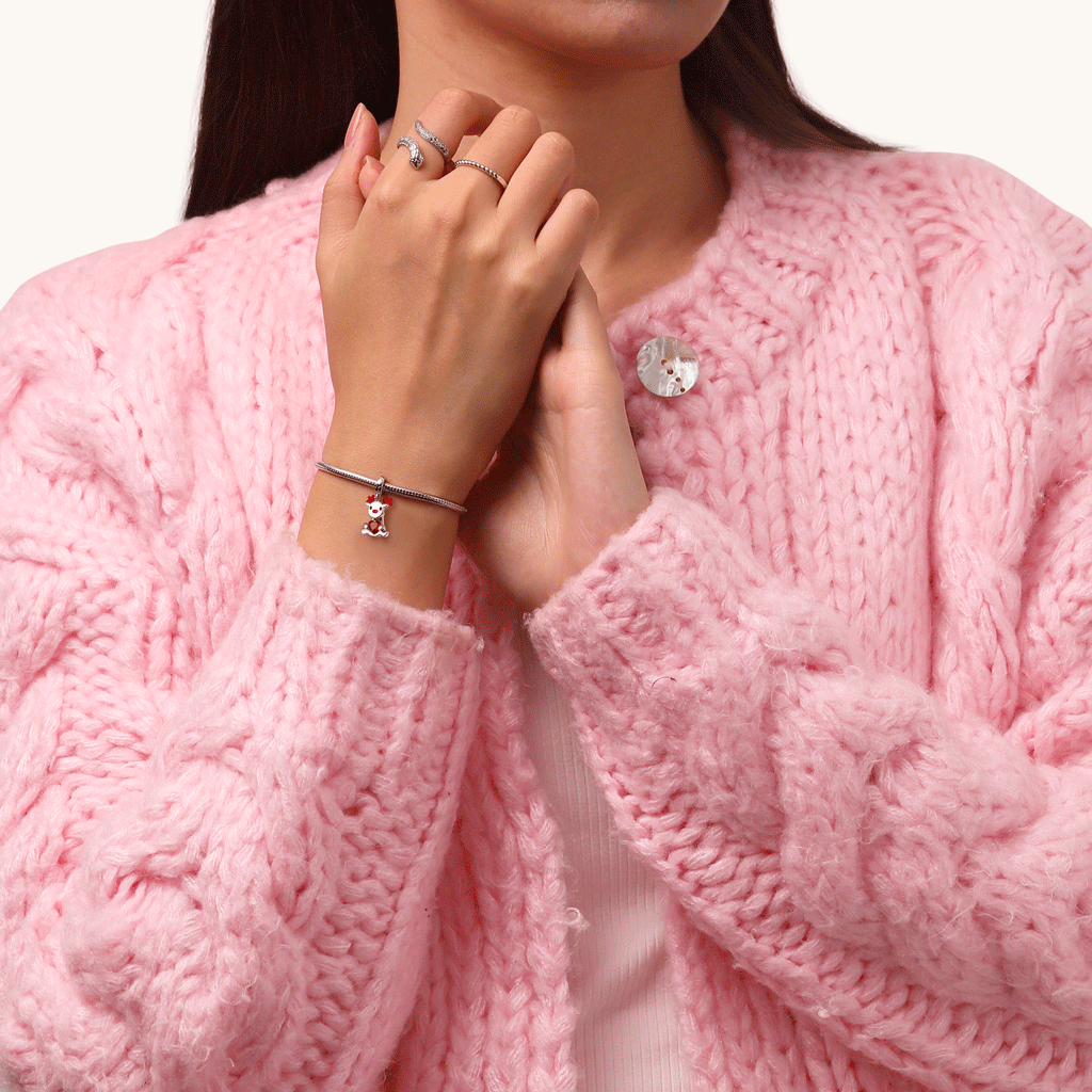 Gnoce Christmas Elk Rotating Body Embraces Heart Pendant Dangle Charm_5