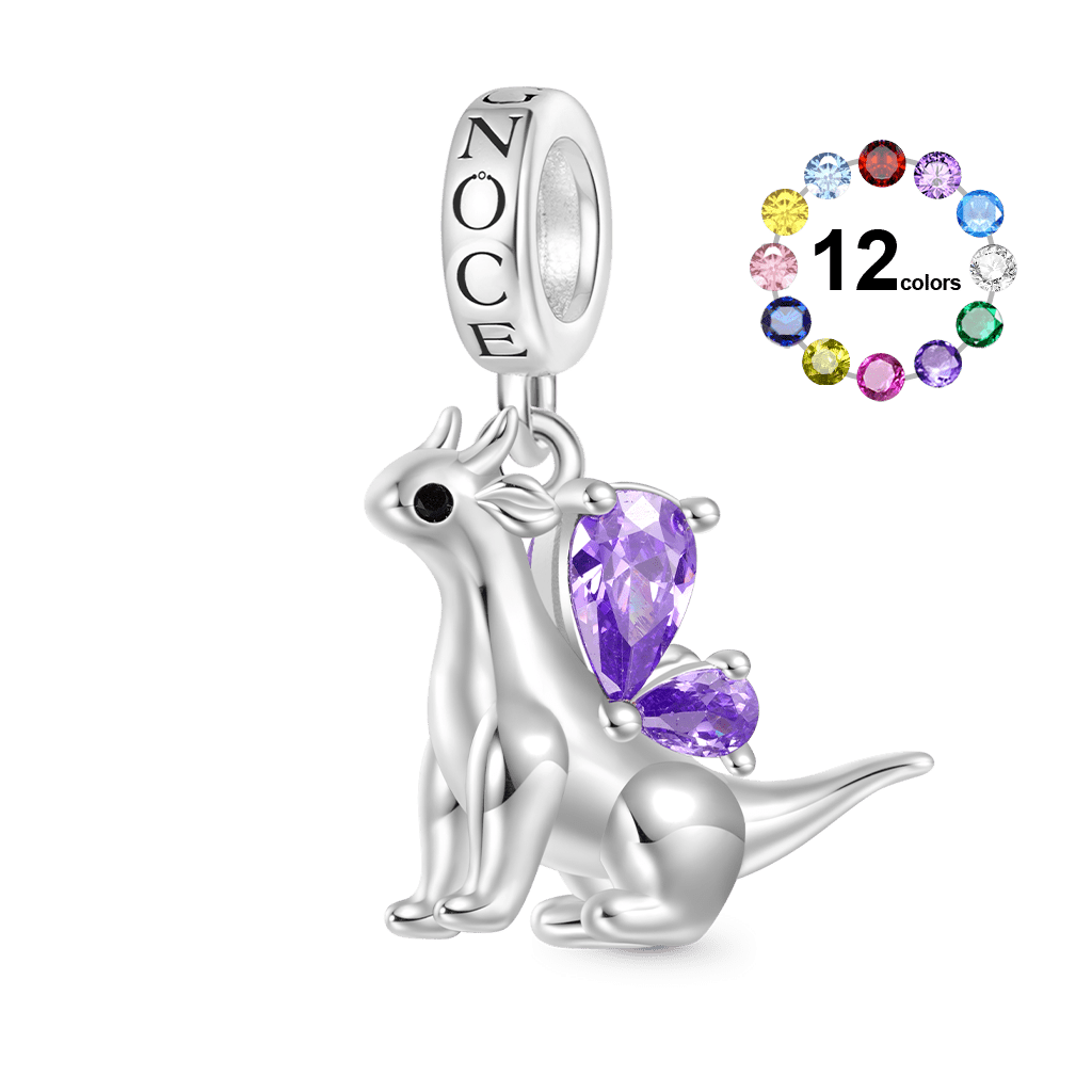 Gnoce Little Flying Dragon Birthstone Pendant Dangle Charm_1