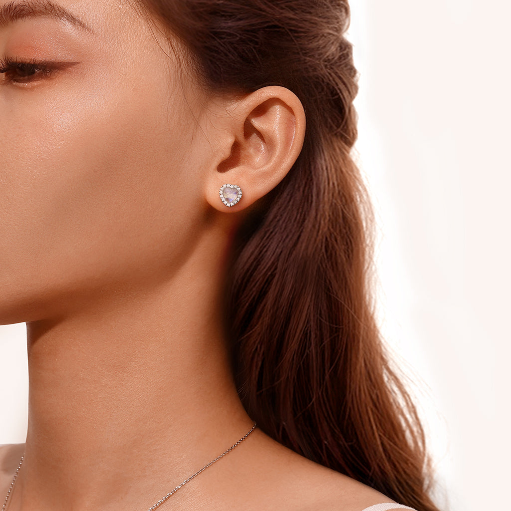 Gnoce Moonstone Heart Stud Earrings_4