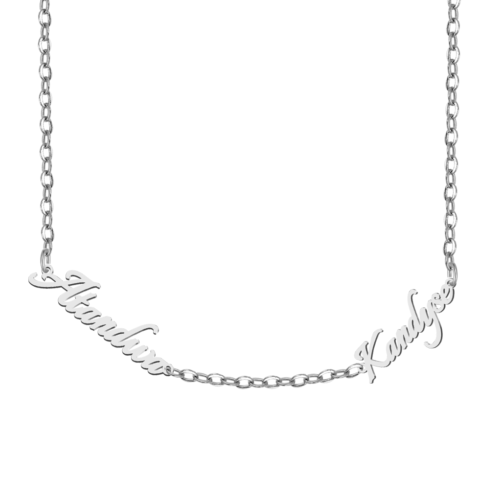 Gnoce Friendship Best Friends Personalized 2 Name Plate Necklace_1