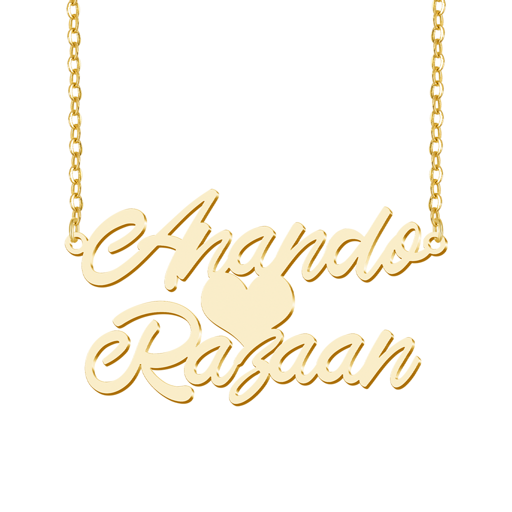 Gnoce Personalized Double Couples' Names Love Necklace_1