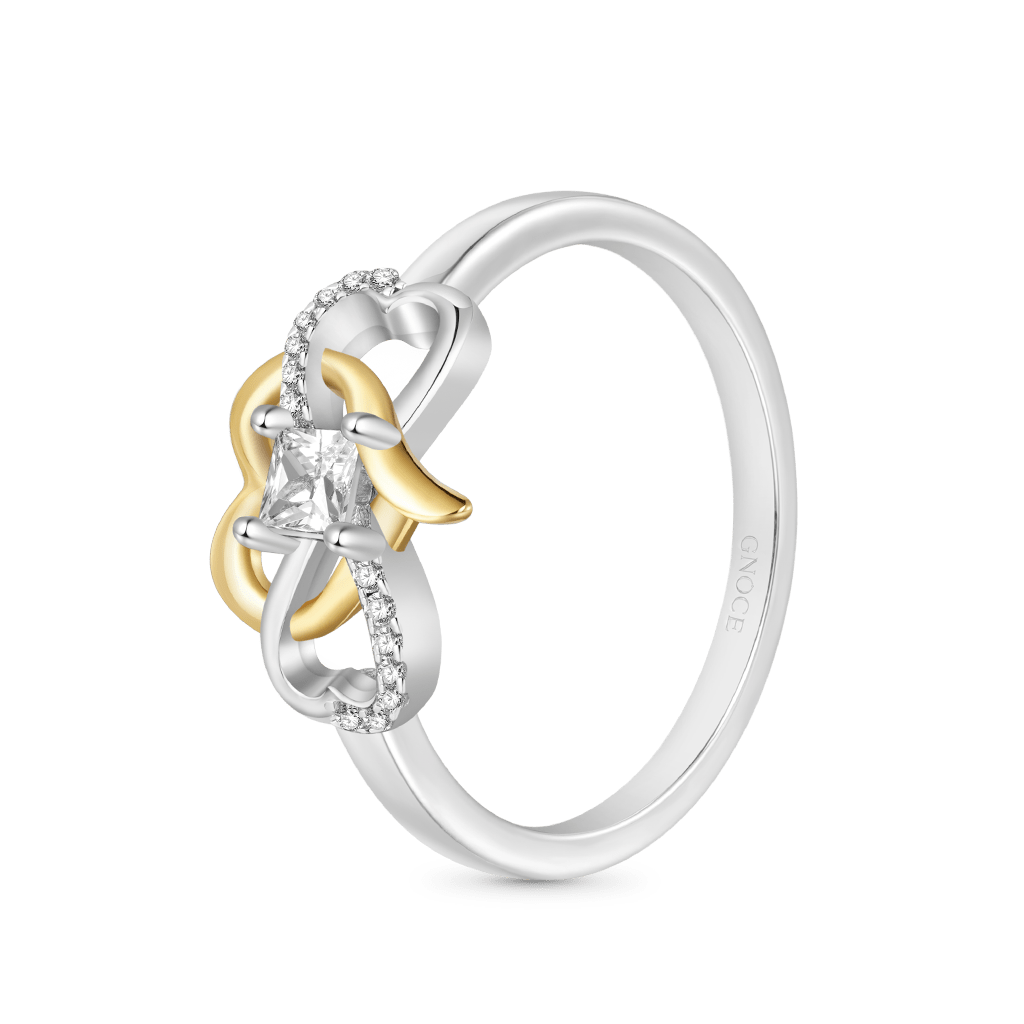 Gnoce Two-Tone  Infinity Mobius Ring Platinum-plated Silver Blend_2