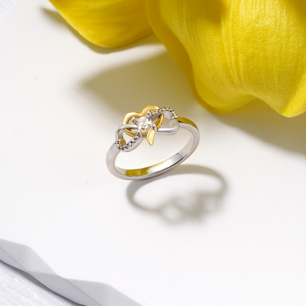 Gnoce Two-Tone  Infinity Mobius Ring Platinum-plated Silver Blend_3