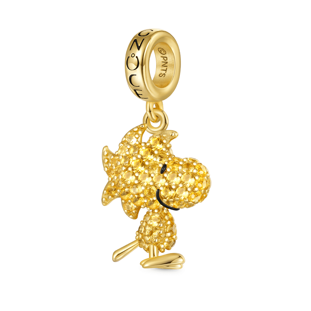 Gnoce Peanuts Woodstock Pave Diamond Pendant Dangle Charm_1