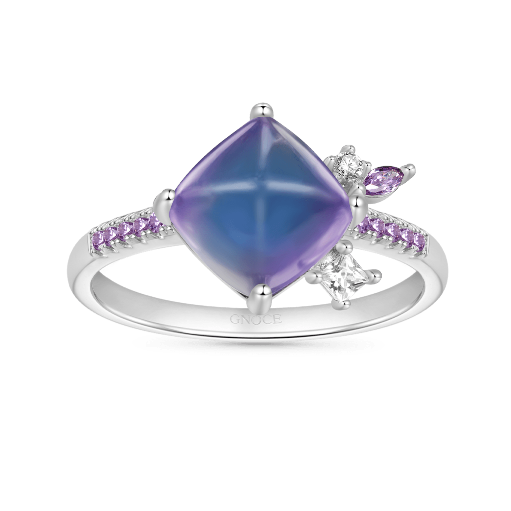 Gnoce Two-color Fluorite Crystal Sugar Tower Ring_1