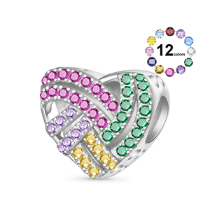 Gnoce Color CZ Embers Birthstone Charm Platinum-plated Silver Blend_1