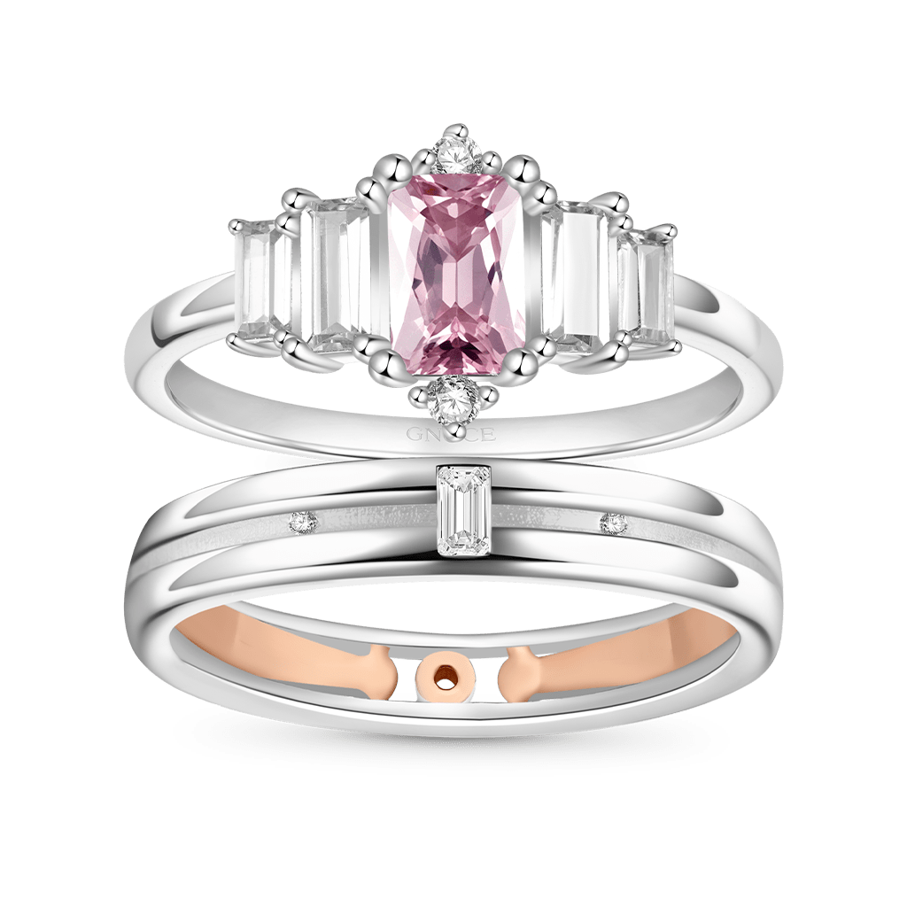 Gnoce Silver Cubic Zirconia Men's Band_3