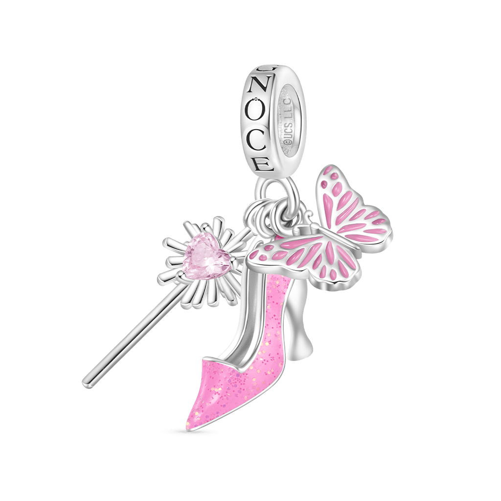 Gnoce Wicked Glinda Bubble Wand Shoe Triple Pendant Dangle Charm_1