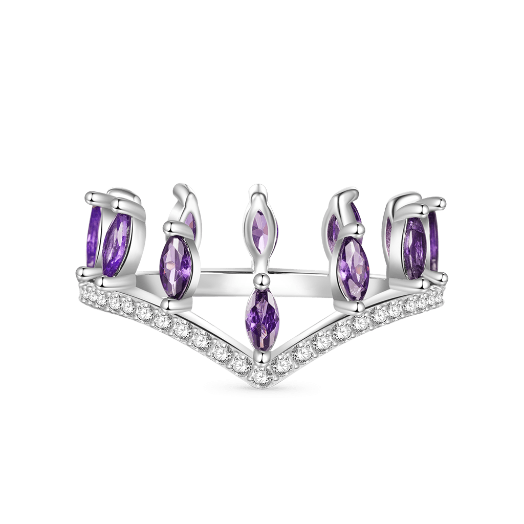 Gnoce Multi-Stone V-Shaped Cross-over Rings Platinum-plated Silver Blend_3