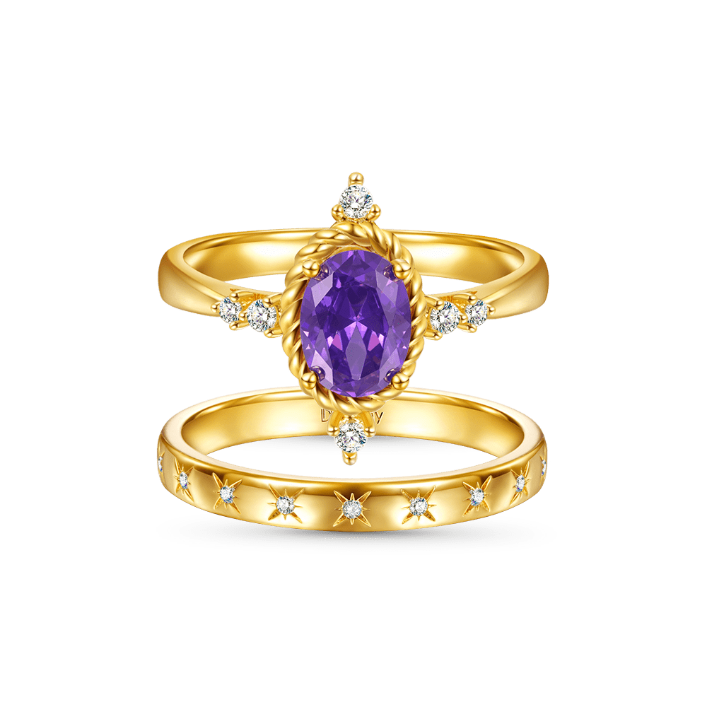 Gnoce Oval Cut Amethyst Ring Set_1