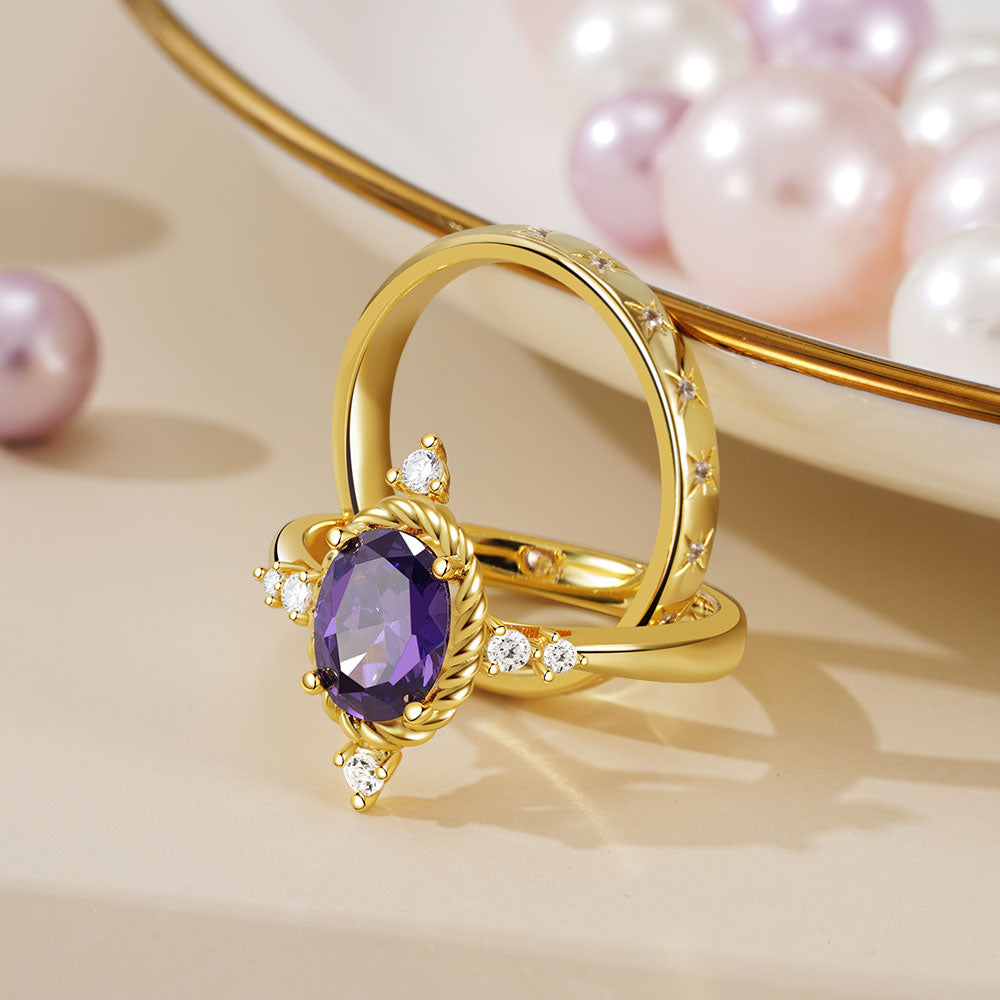Gnoce Oval Cut Amethyst Ring Set_4