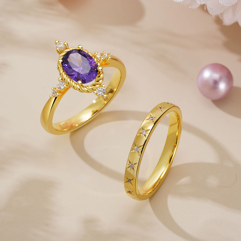 Gnoce Oval Cut Amethyst Ring Set_5