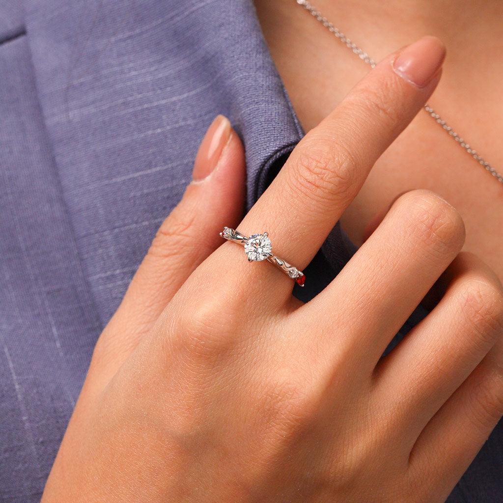 Gnoce Snake Hug White Ring Platinum-plated Silver Blend_4