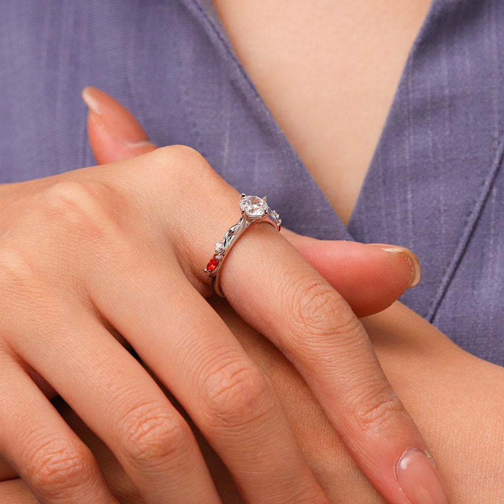 Gnoce Snake Hug White Ring Platinum-plated Silver Blend_5