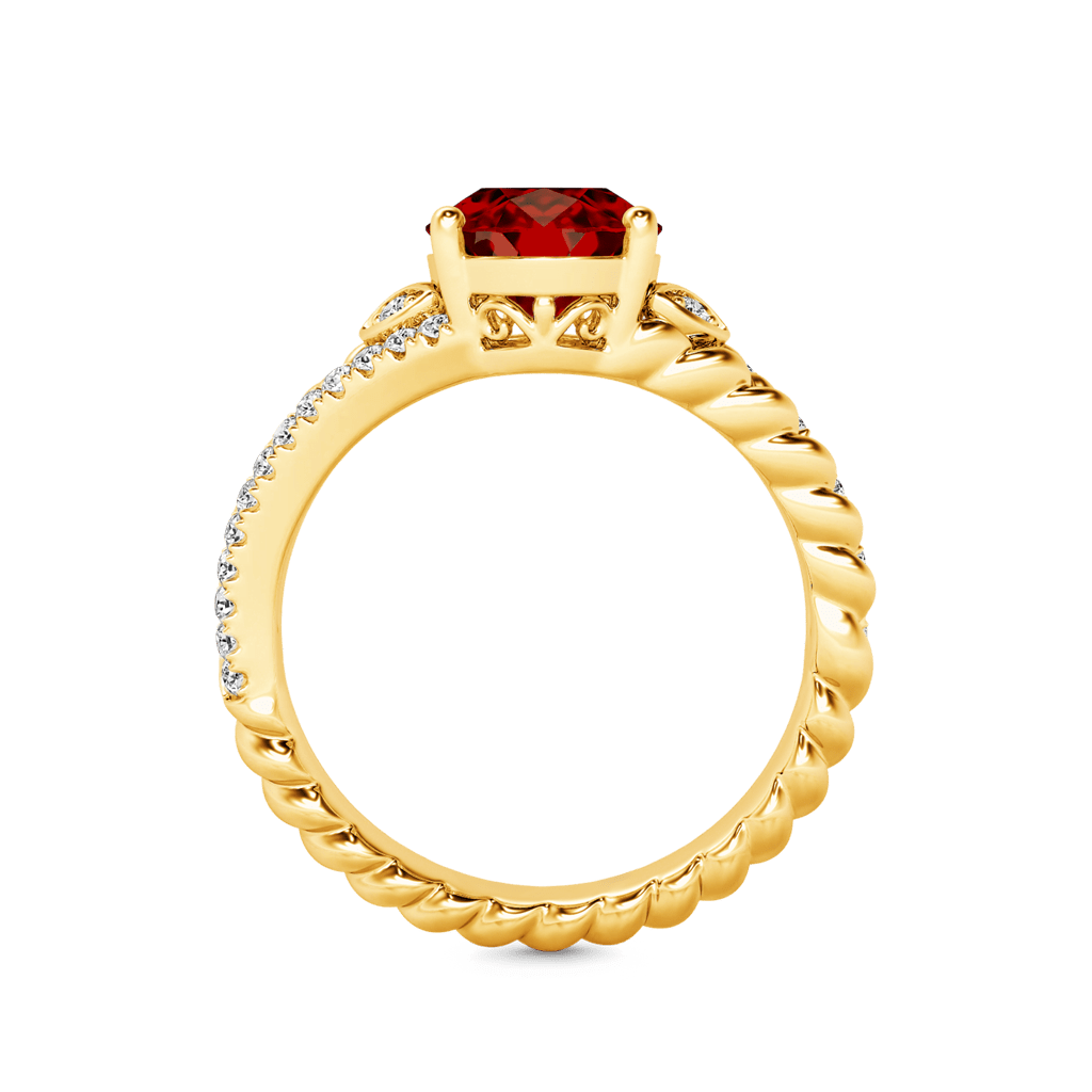 Gnoce Garnet Oval-cut Vintage Split Shank Engagement Ring Birthstone Ring_2