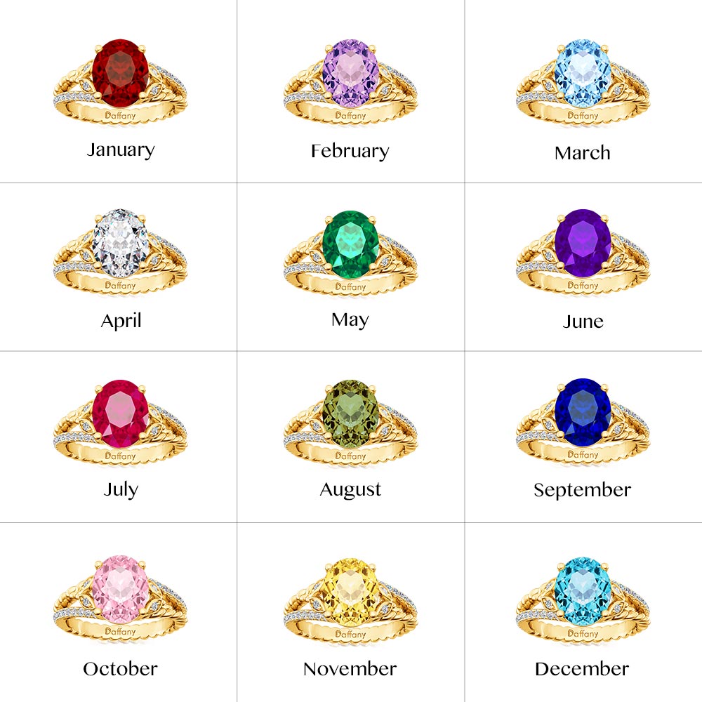 Gnoce Garnet Oval-cut Vintage Split Shank Engagement Ring Birthstone Ring_5