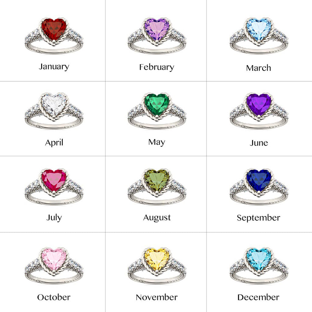 Gnoce Heart Vintage Cathedral Birthstone Engagement Ring_5