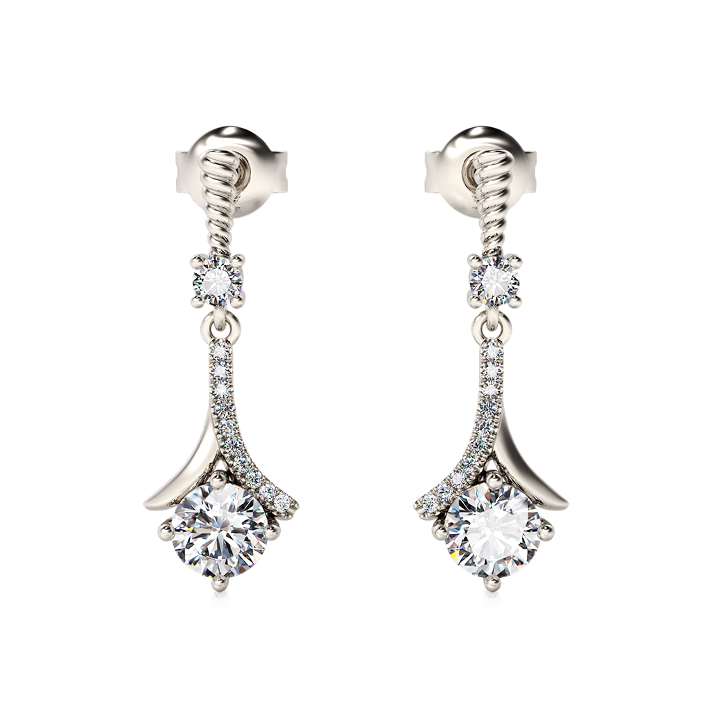 Gnoce 1920s Flapper Earrings Platinum-plated Silver Blend_1