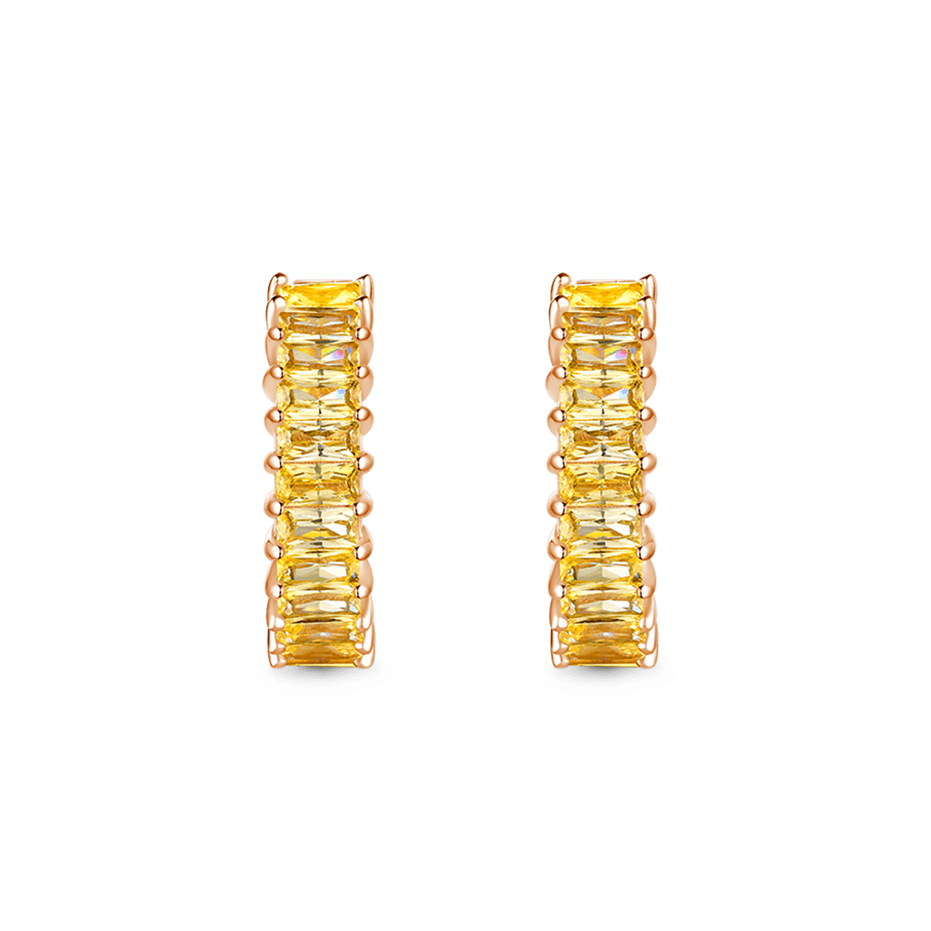 Gnoce Citrine Baguette Cut Earrings_2