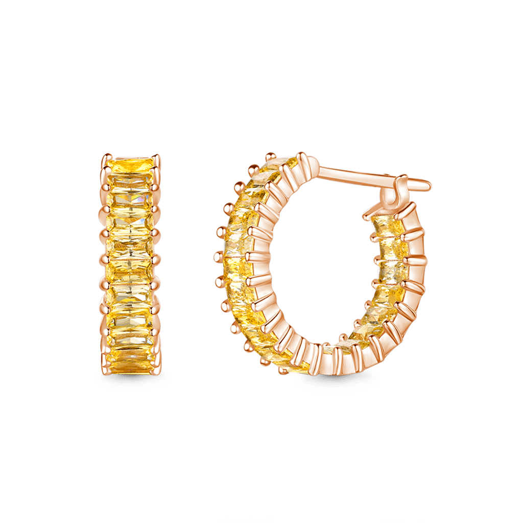 Gnoce Citrine Baguette Cut Earrings_1