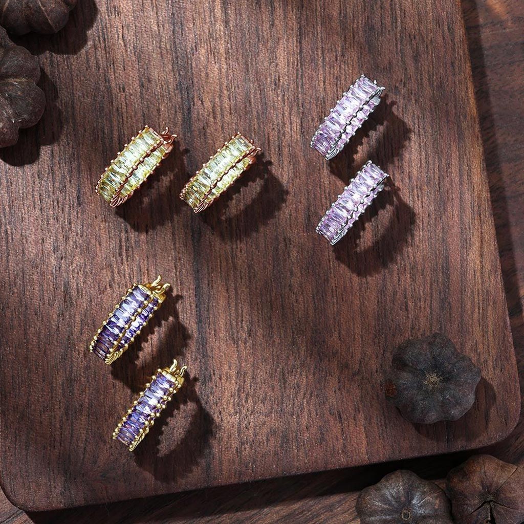 Gnoce Citrine Baguette Cut Earrings_3