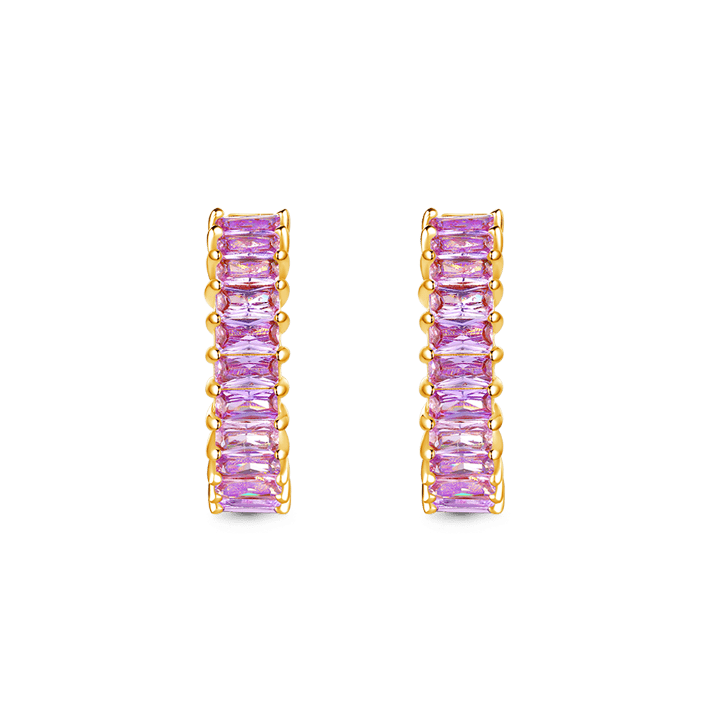 Gnoce Amethyst Baguette Cut Earrings_2